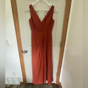 Rust orange bridesmaids dress
